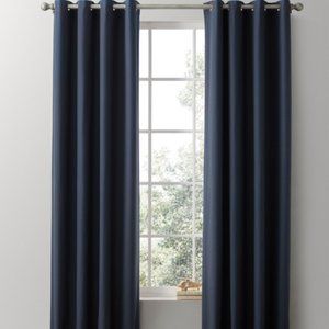 RH Grommet Cotton Canvas Drapery Panel - Navy s/2 50x84